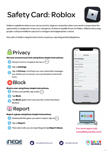 Roblox Safety Card 2020 - roblox item lines